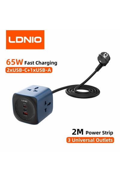 Choice EU Plug With 65W Charging LDNIO Universal Travel Adapter EU KR Plug Adaptor To UK US AU European To