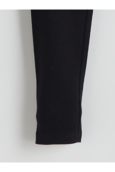 LC Waikiki Siyah Beli Lastikli Kız Çocuk Tayt