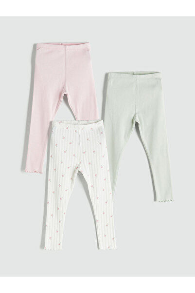 LC Waikiki Beli Lastikli Kız Bebek Tayt 3'lü (W5)