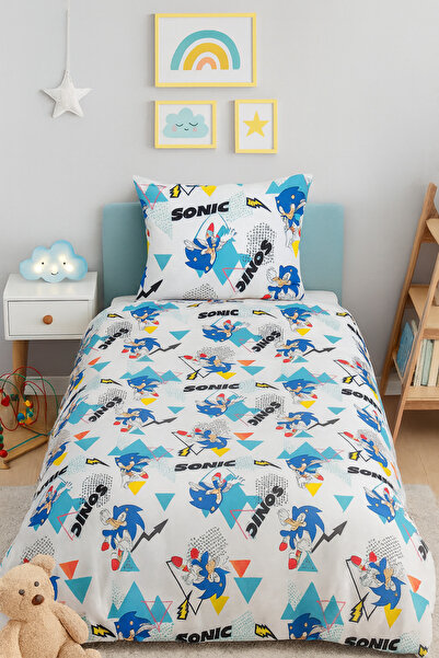 SONIC THE HEDGEHOG Hedgehog Sonic Super Sonic Licensed Single Bed Sheet Set (1 Bed Sheet + 1 Pillowcase)