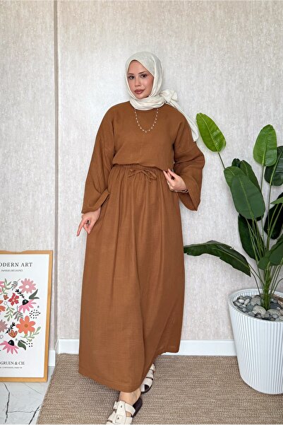 Moda Lippa Chocolate Muslin Skirt Loose Set