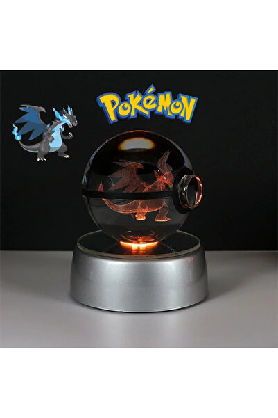 Choice7 Button Battery Mega Charizard X Pokemon 3D Crystal Ball Figure Toys Pokeball Gengar Gyarados Mimikyu
