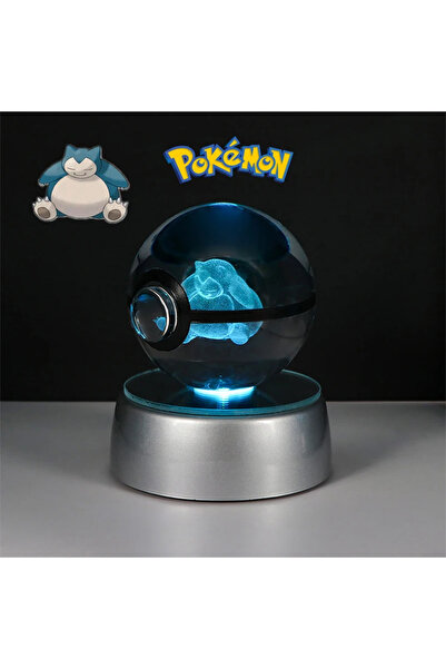 choice2 Button Battery Snorlax Pokemon 3D Crystal Ball Figure Toys Pokeball Gengar Gyarados Mimikyu Snorlax