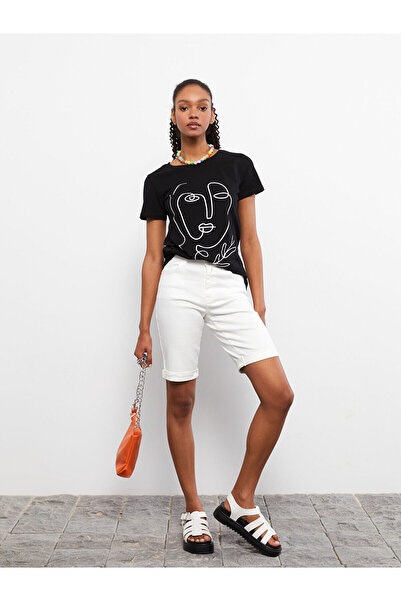 LC Waikiki Pantaloni scurți Rodeo pentru femei, cu model standard, cu buzunar...