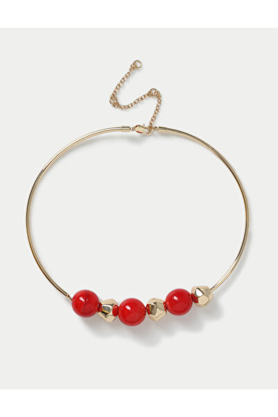 Marks & Spencer Metal Kırmızı Boncuklu Kolye