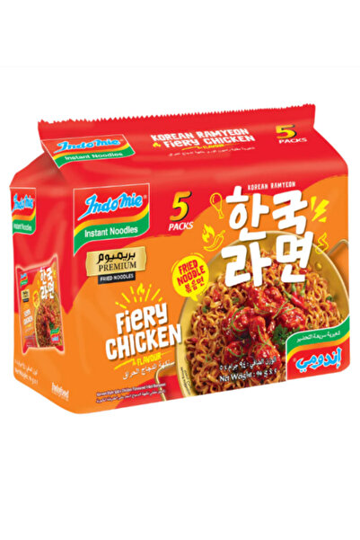 İndomie نودلز كورية مقلية بالدجاج الحار، معتمدة حلال - (5 عبوات، كل عبوة 94 ج...