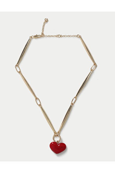 Marks & Spencer Kırmızı Kalp Uçlu Zincir Kolye