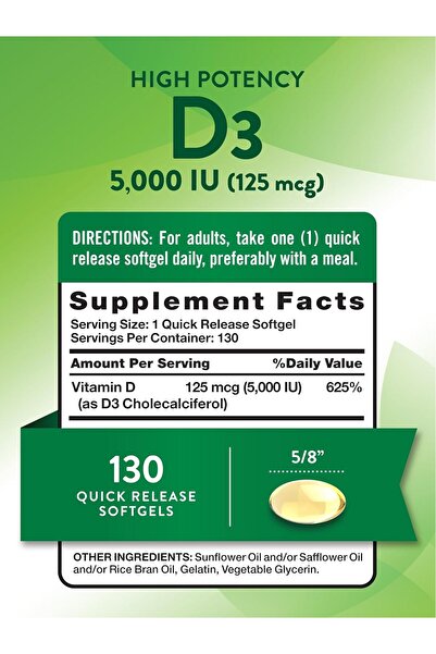 Natures Truth Nature's Truth Vitamin D3 2000 IU 130 Softgels