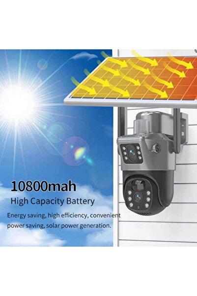 Denx Solar-Powered Security CCTV Camera with Motion Detection for 24/7 Outdoor Monitoring