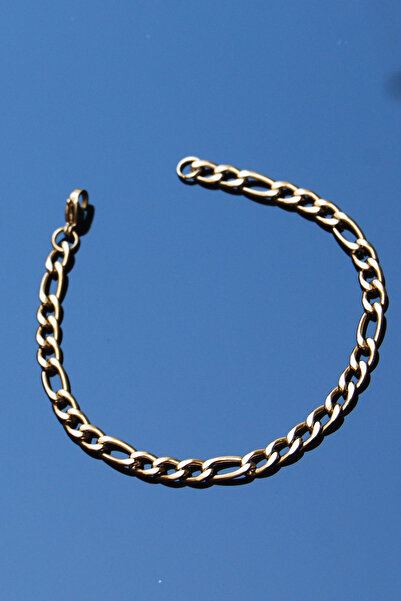Rua Jewelry اسوارة فيجارو ايطالية ستيل 21 سم 5 ملم لون ذهبي |   لا يسود التعت...