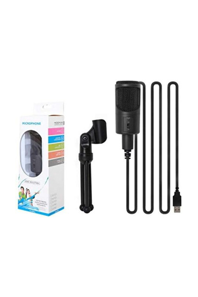 Generic ميكروفون مكثف سلكي بمنفذ USB مع حامل للصدمات، ميكروفون سهل التوصيل والتشغيل لأجهزة الكمبيوتر المحمولة والكمبيوتر الشخصي والكاريوكي والتسجيل