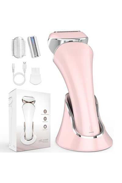 Elindor Wet and dry epilator, 3 types of removable blades, IPX 6, USB rechargeable, Charging station, Pink