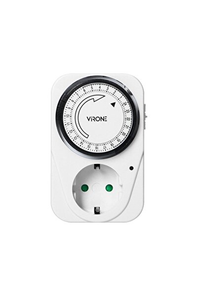 Virone Μηχανική προγραμματιζόμενη πρίζα MT-1(GS), σούκο, 230V, 16A, 3500W, IP20, λευκή