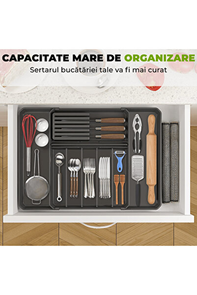 Elindor Πολυλειτουργικός οργανωτής μαχαιροπήρουνων, συρτάρι με δυνατότητα επέ...