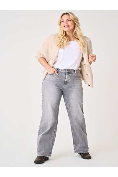 Only Carmakoma Jeans mit weitem Bein CARWILLY Hohe Taille Weiter Beinschnitt ...