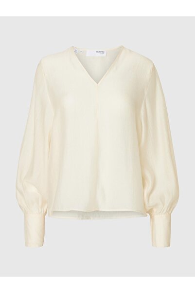 Selected Femme Langarmbluse V-Ausschnitt