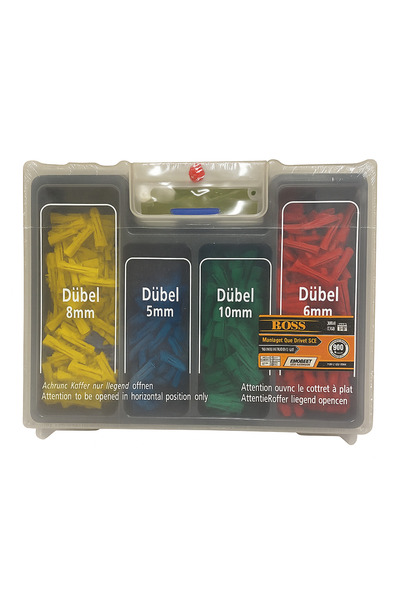 BOSS 5-6-8-10 mm Matkap Ucu Plastik Dübel Seti – 4 Farklı Boy (Pratik Montaj İçin)- 300 ADET