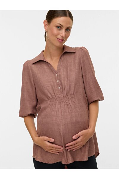 Mama Licious Bluse Normal geschnitten V-Ausschnitt Top