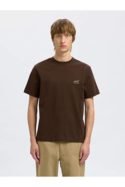 Selected Homme T-Shirt mit Rundhalsausschnitt Regular Fit Print