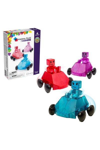 Plus Plus Set de constructie magnetic, MAGNA-TILES Dashers, 6 piese