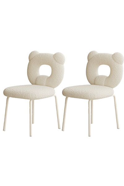 sharpdo 2-Piece Light Luxury High-End Back Chair, Lambskin Cushion