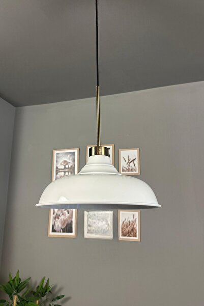 Bamyum Nota Beyaz Tekli Avize İnce Eskitme Başlık Salon Mutfak Koridor Hol Otel Avizesi Lamba Aydınlatma