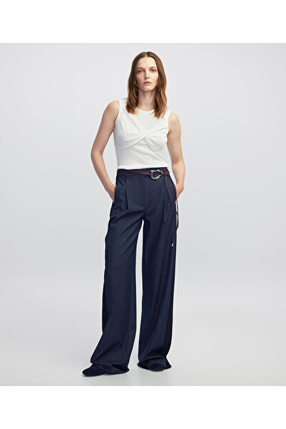 İpekyol Kumaş mix wide leg fit pantolon