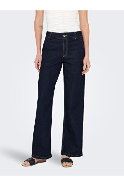 JDY Jeans mit weitem Bein JDYGEGS Hohe Taille Weiter Beinschnitt Jeans