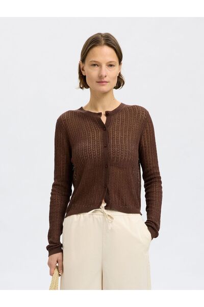 SELECTED Strickjacke Hanfmix