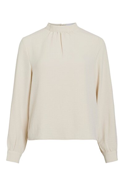 VILA Oberteil mit langen Ärmeln Stehkragen