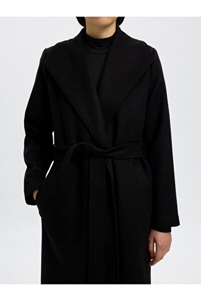 SELECTED Langer Mantel Wollmix