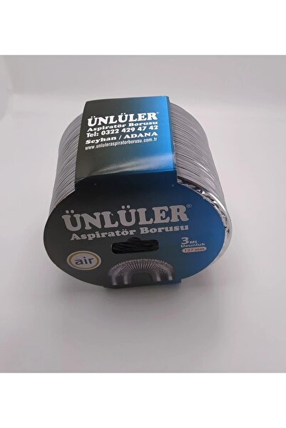 ünlüler Aluminum Aspirator Pipe Hood Ventilation Pipe 127 mm X 3 Meters