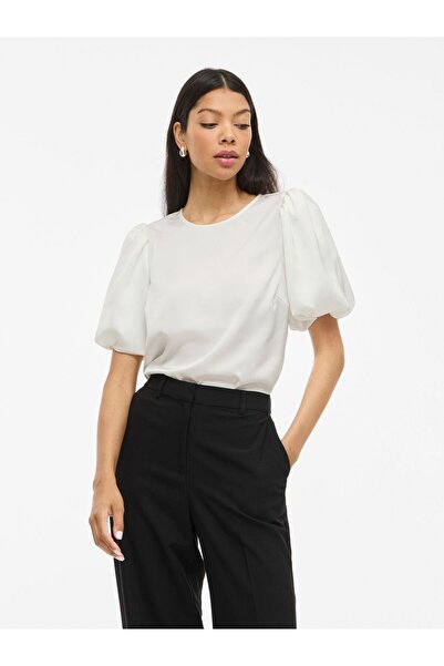 VILA Oberteil mit kurzen Ärmeln VIELLETTE Rundhals