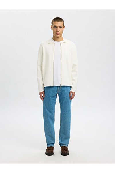 Selected Homme Strickjacke mit Reißverschluss Baumwollmix