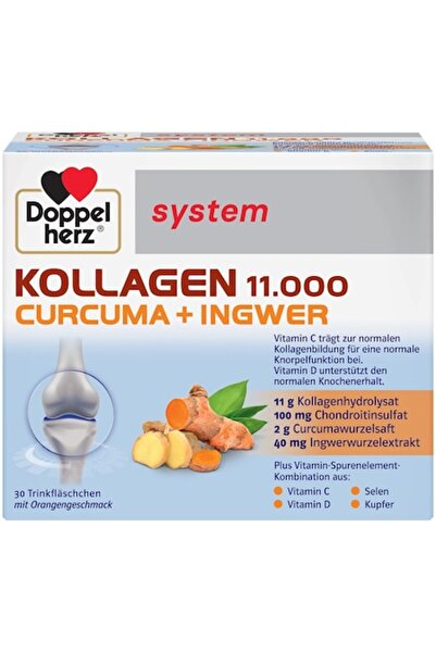 Doppelherz Kollagen (Collagen) 11000 Curcuma + Ginger, System, 30 single-dose vials
