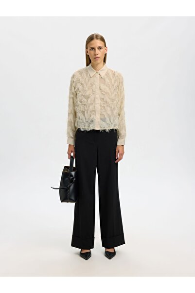 Selected Femme Crop-Bluse Textur