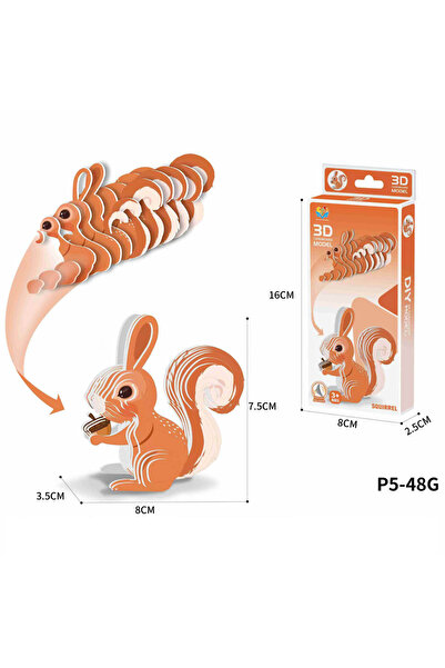 Choice1 ألعاب ألغاز ثلاثية الأبعاد للأطفال على شكل سنجاب، لعبة أحجية ورقية إب...