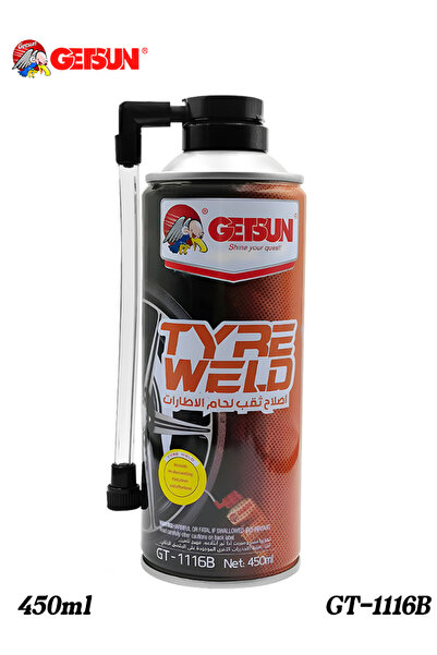 GETSUN تاير ويلد GT-1116B سعة 450 مل - مُصلح فوري لثقوب الإطارات ومُضخّها للس...