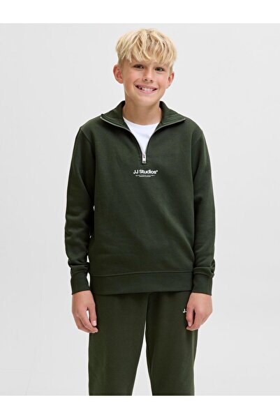 Jack & Jones Junior Sweatshirt mit halbem Reißverschluss Gedruckt Sweatshirt ...