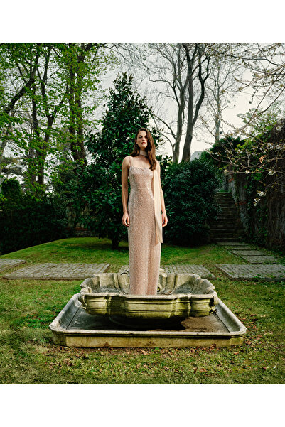 İpekyol Payetli kare yaka elbise