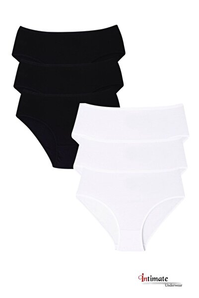 İntimate باتو نسائي عالي الخصر، عبوة من 6 قطع، قطن ممشط