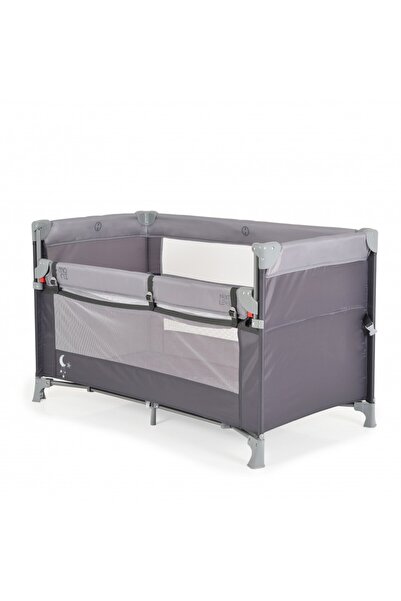 Moni Folding children's cot with sliding side Next level Grey, 3 usage options, 2 levels, mattresses