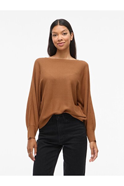 VILA Strickpullover VIVILJA U-Boot-Ausschnitt