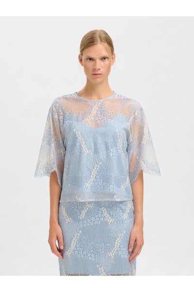 Selected Femme Crop Top Spitzen