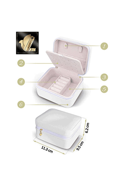 DacEnergy Jewelry box, made of imitation leather, practical compartments, with zipper...