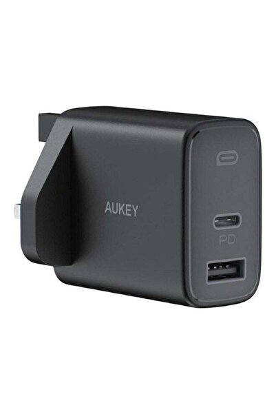 AUKEY شاحن حائط سويفت PD ثنائي المنفذ بقوة 32 وات PA-F3S أسود