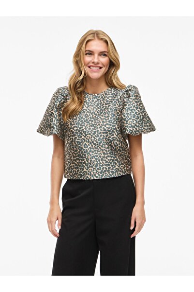 VILA Oberteil mit kurzen Ärmeln VISHINA Print