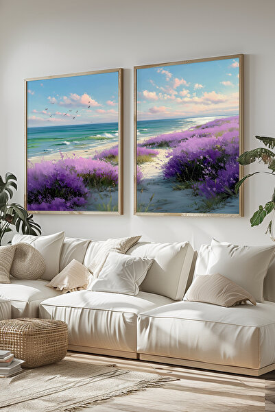 STARYUNA Set de pictură dublă cu efect de pictură în ulei, cu rama din lemn, ...