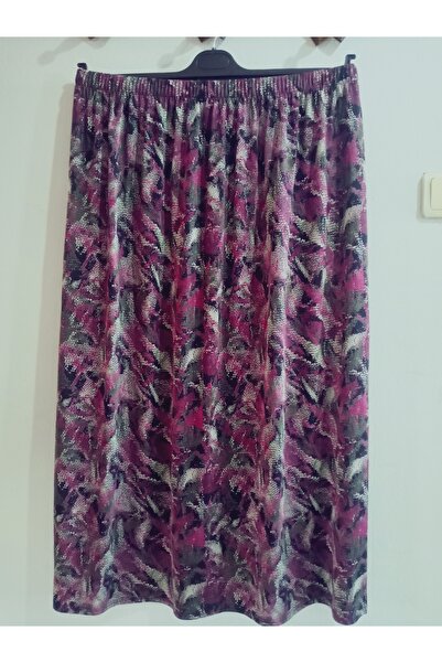 hoaryage Fusta pentru mama din stofa de bumbac pieptanat cu model, cu talie elastica, lungime maxi, fusta pentru rugaie, marimea 40, 100 KG