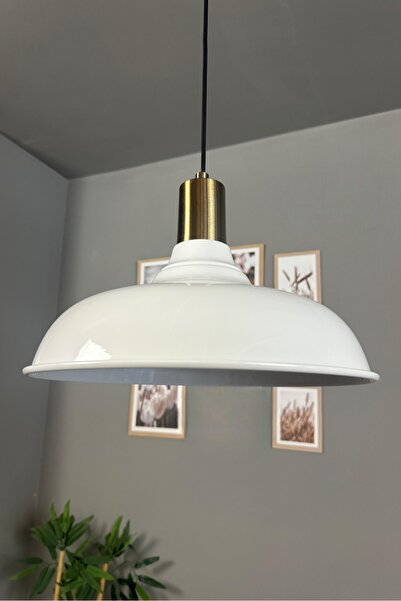 Bamyum Nota Beyaz Tekli Avize Kalın Eskitme Fener Başlık Salon Mutfak Koridor...